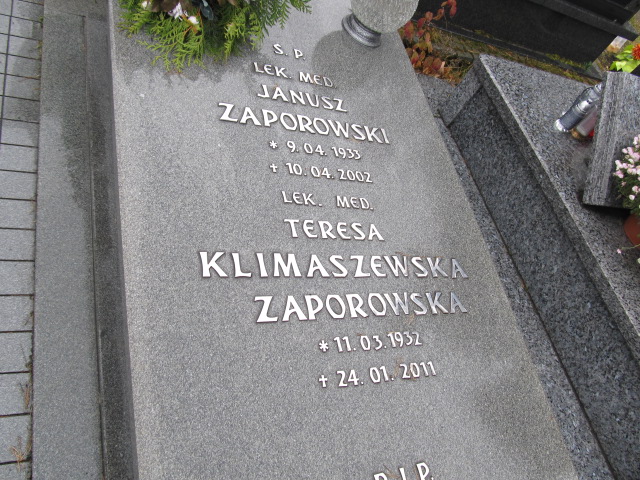 Janusz Zaporowski 1933 Zawiercie - Grobonet - Wyszukiwarka osób pochowanych